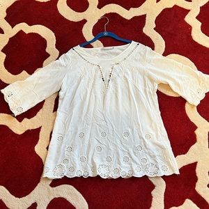 Solitaire Rayon embroidered eyelet Tunic